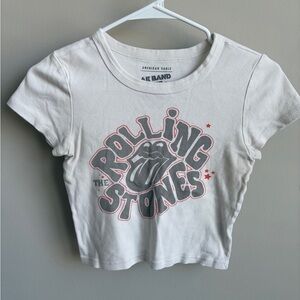 American Eagle Outfitters White Rolling Stones Graphic Tee